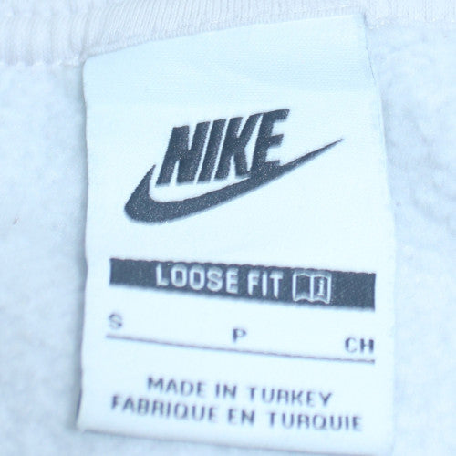 Nike Women’s Beige & White Loose Fit Crew Neck Sweatshirt Size S