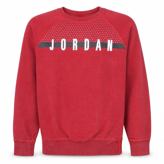 Jordan Men's Red Crew Neck Sweatshirt M Pullover Sports Style
