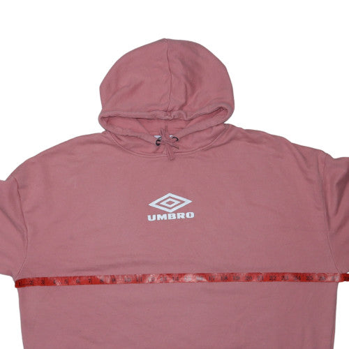 Umbro Mens Pink XL Pullover Hoodie Sweatshirt With Logo