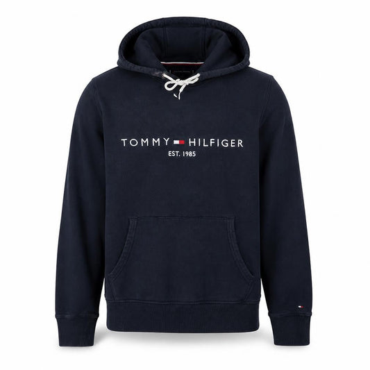 Tommy Hilfiger Men's Blue Pullover Hoodie L Embroidered Logo
