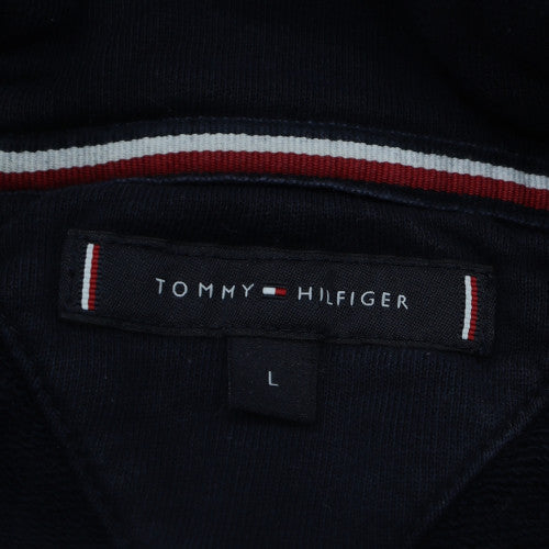 Tommy Hilfiger Men's Blue Pullover Hoodie L Embroidered Logo