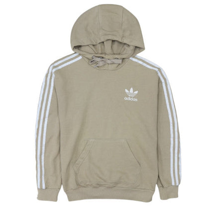 Additional front view of Adidas women’s beige pullover hoodie, size UK 10, hooded sweatshirt