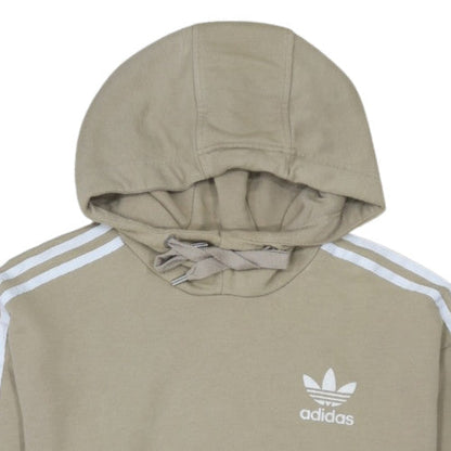 Additional view of Adidas women’s beige pullover hoodie, size UK 10, hooded sweatshirt