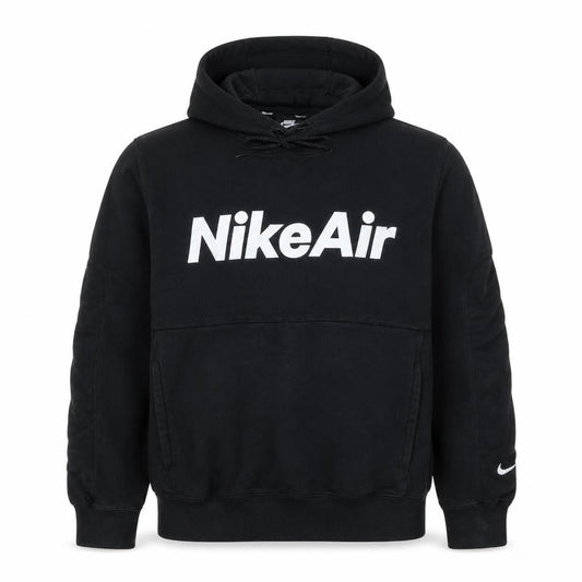 Nike Air Men's Black Pullover Hoodie L Fleece Sportswear Logo