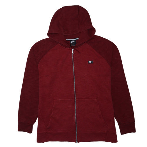 Nike Mens Red Full Zip Hoodie XL Lightweight Jersey Sweat Top