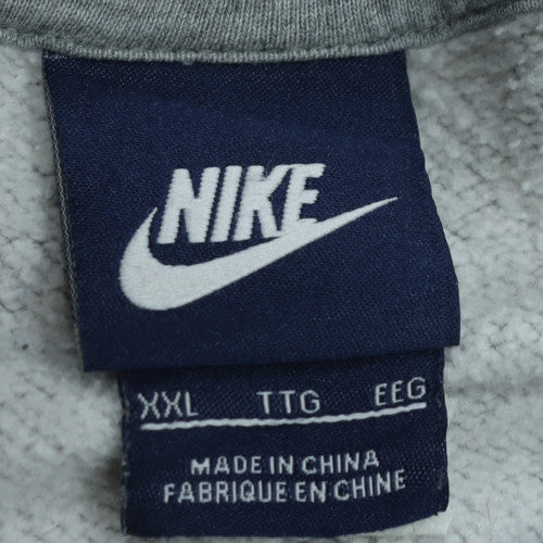 Nike Men's Grey 2XL Pullover Hoodie with Blue Logo