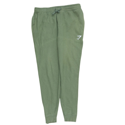 Gymshark Men's Green Jogger Trousers Regular Fit Fleece M