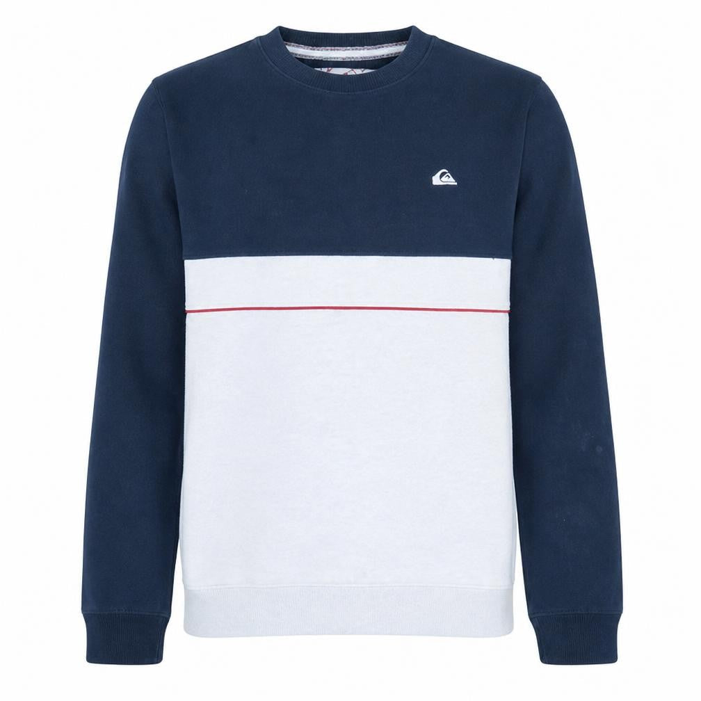 Quiksilver Mens Blue White Colour Block Crew Sweatshirt Size S