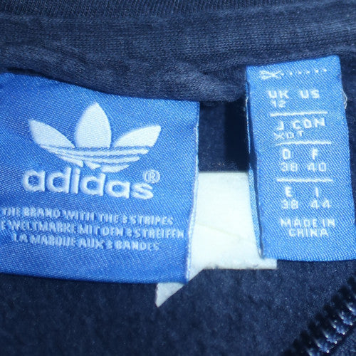 Adidas Women’s Navy Blue Full Zip Hoodie Size 12 Hooded Sweatshirt