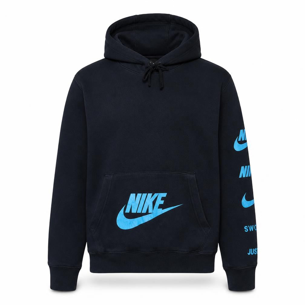 Nike Mens Black Pullover Hoodie S Graphic Logo Sports Fleece