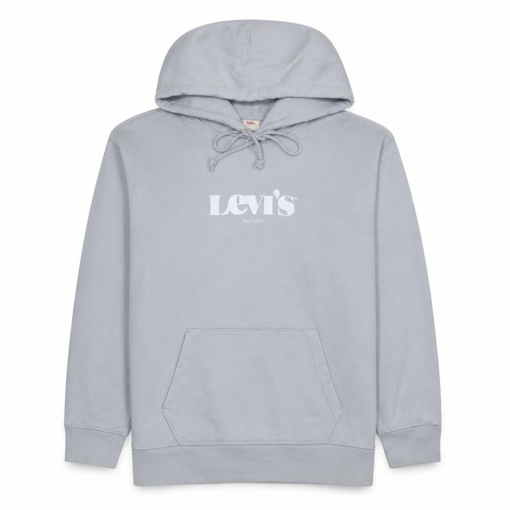 Levi's Men's Grey Pullover Hoodie L Regular Fit Logo Graphic