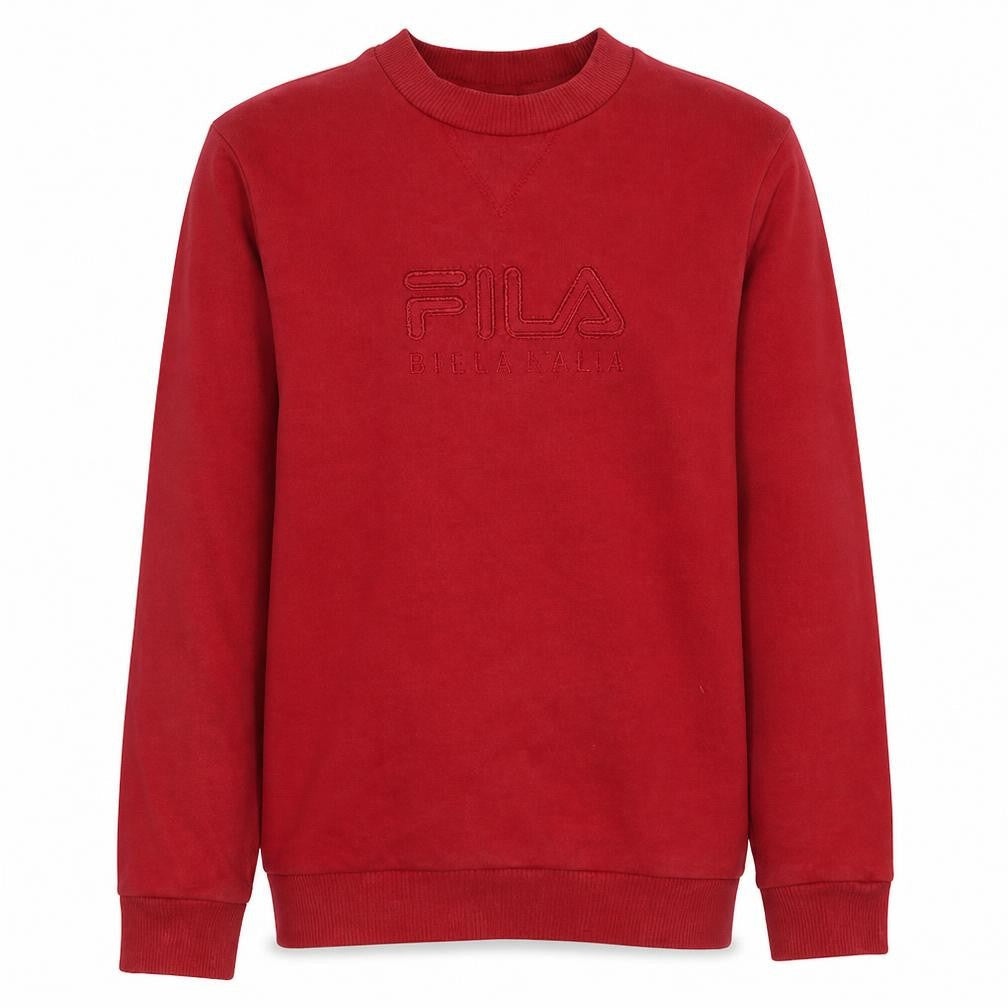Fila Womens Red Crew Neck Pullover Sweatshirt Size 10 Cotton Blend