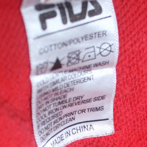 Fila Womens Red Crew Neck Pullover Sweatshirt Size 10 Cotton Blend