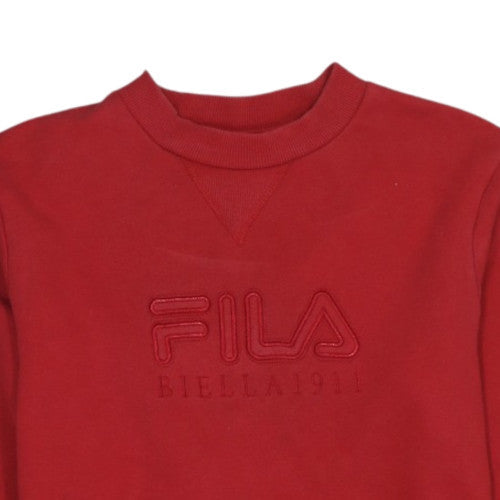 Fila Womens Red Crew Neck Pullover Sweatshirt Size 10 Cotton Blend