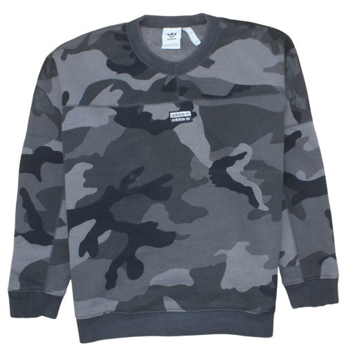 adidas Men's Grey Camouflage Pullover Sweatshirt Size M