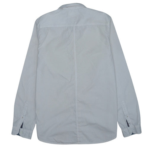 Lee Men's White Slim Fit Long Sleeve Cotton Button-Up Shirt Size M