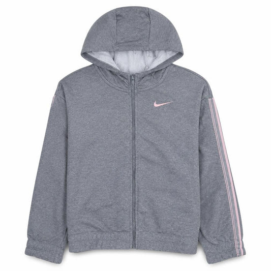 Nike Girls Grey Dri-Fit Full Zip Hoodie XL Lightweight Sportswear