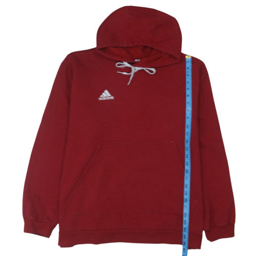 Adidas Men's Red 2XL Pullover Hoodie with Logo and Pocket
