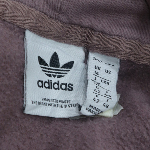 Adidas Womens Purple Pullover Hoodie Size 16 Relaxed Fit Logo Cotton