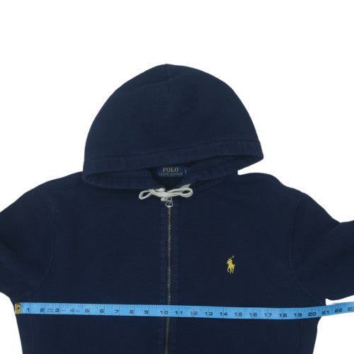 Ralph Lauren Men's Blue Full Zip Hoodie Small Logo Fleece Sweatshirt