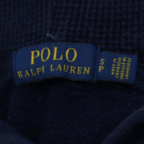 Ralph Lauren Men's Blue Full Zip Hoodie Small Logo Fleece Sweatshirt