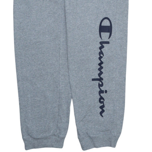 Champion Men's Grey L Sweatpants Jersey Tapered Fit Logo