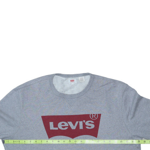 Levi's Men's Grey XL Crew Neck Pullover Graphic Sweatshirt