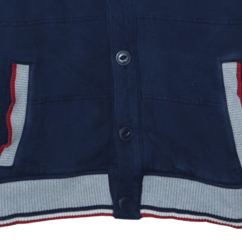 Tommy Hilfiger Men Blue Varsity Jacket Size L Cotton Blend
