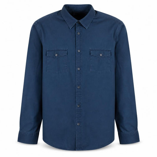 Calvin Klein Men's Blue Slim Fit Long Sleeve Button-Up Shirt Size S