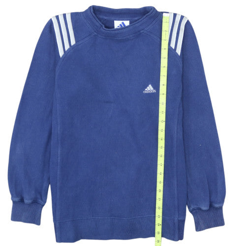 Adidas Womens Blue Crew Neck Pullover Sweatshirt Size 10