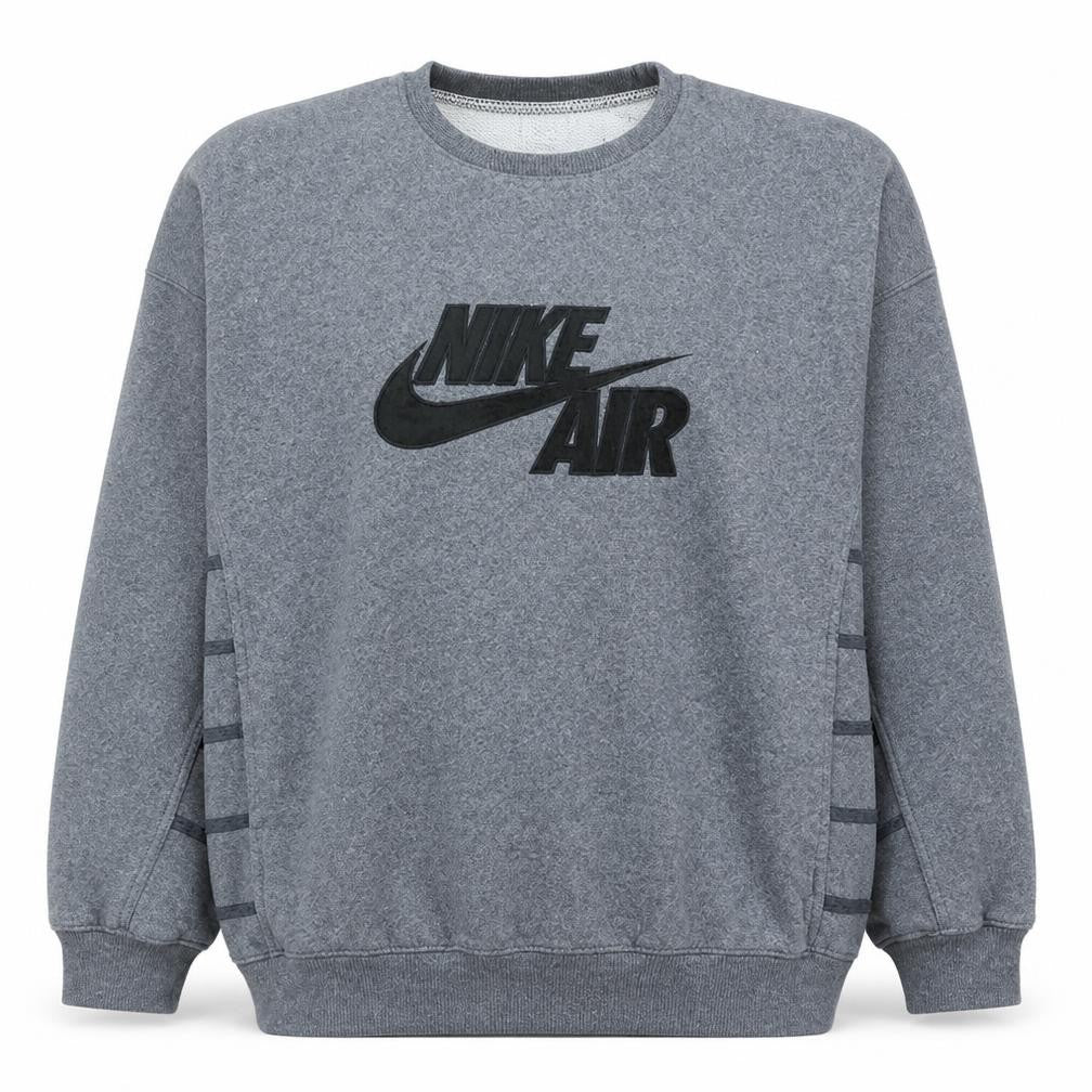 Nike Men's Grey Air Logo Crew Neck Fleece Sweatshirt Size L