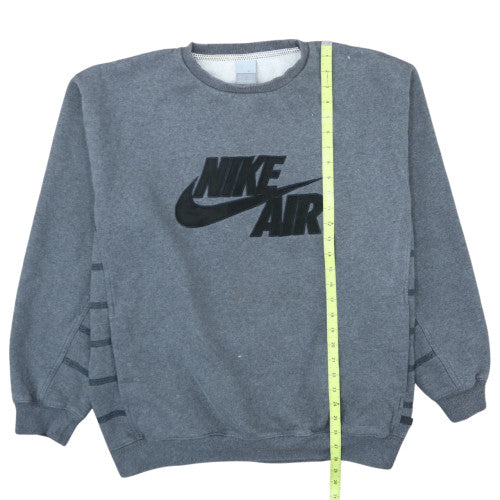 Nike Men's Grey Air Logo Crew Neck Fleece Sweatshirt Size L