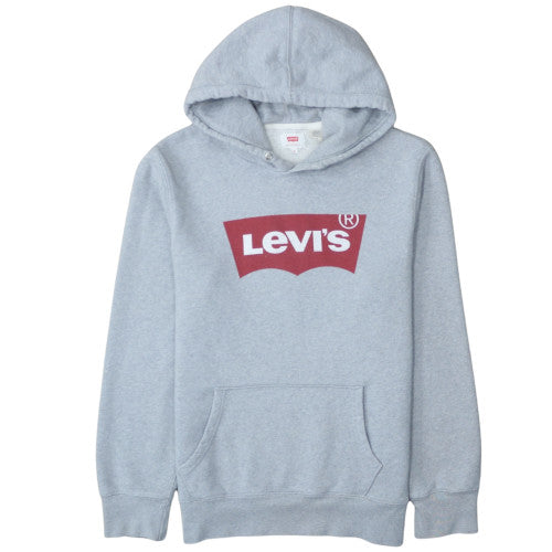 Levi's Men's Grey Pullover Hoodie M Regular Fit Fleece Sweatshirt