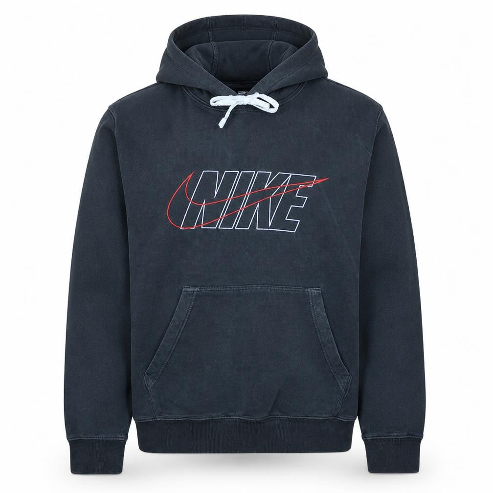 Nike Men’s Black Fleece Pullover Hoodie M Sports Logo Regular Fit