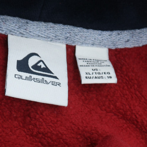 Quiksilver Mens Red Full Zip Fleece Hoodie XL