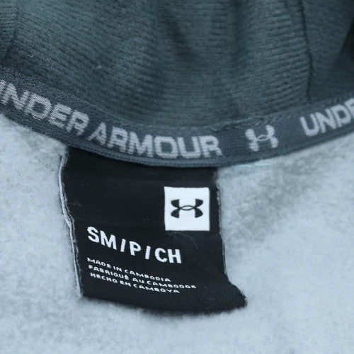 Under Armour Men's Grey Small Full Zip Hoodie with Logo Detailing