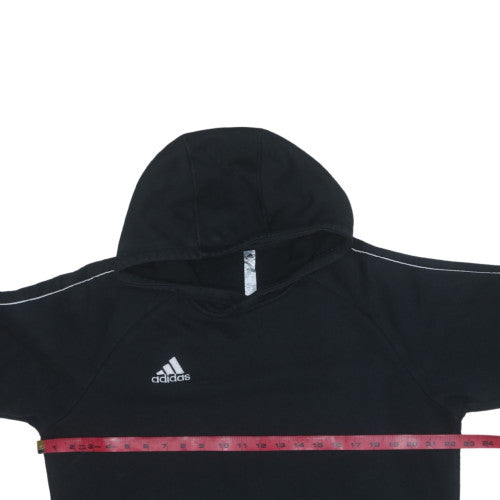 adidas Men Black Pullover Hoodie Fleece Regular Fit Size L