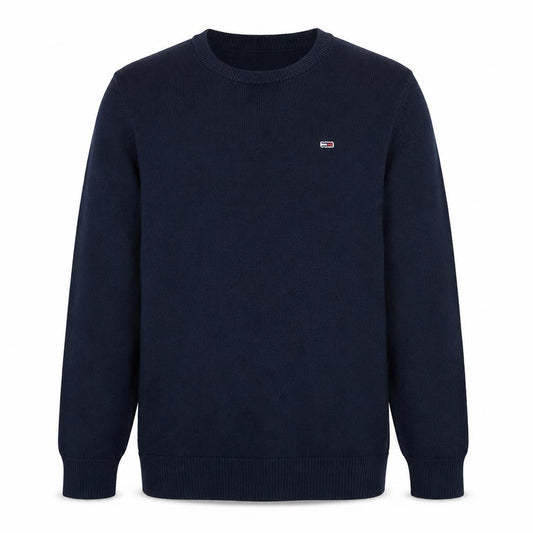 Tommy Jeans Men's Blue 2XL Cotton Crew Neck Pullover Jumper