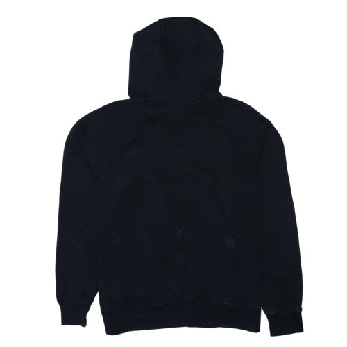 Nike Women Black L Pullover Hoodie Cotton Blend Graphic Swoosh