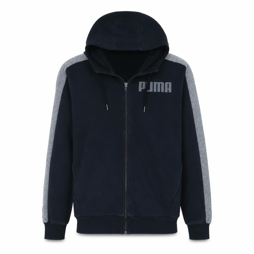 Puma Men's Black Full Zip Hoodie Medium Sports Fleece Jacket