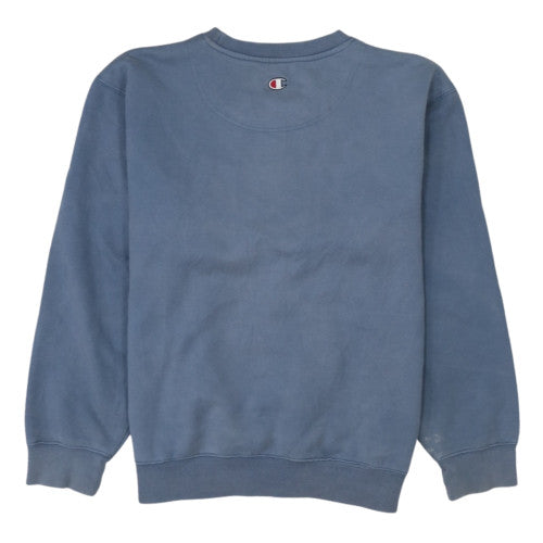 Champion Men's Blue Crew Neck Embroidered Logo Pullover Sweatshirt L