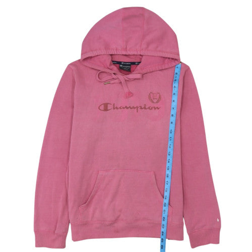 Champion Womens Pink Hoodie Size 16 Pullover Cotton Blend Logo Casual