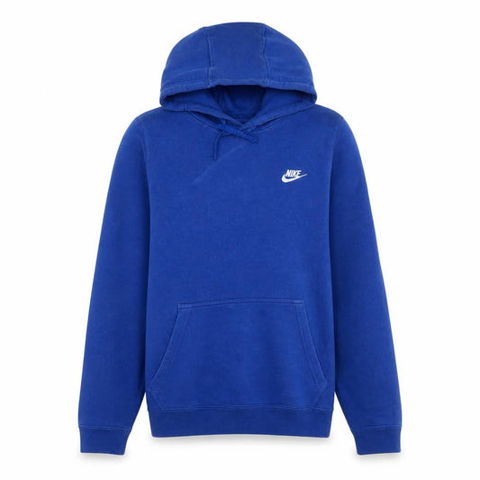 Nike Men Blue Pullover Hoodie Small Fleece Logo Sportswear