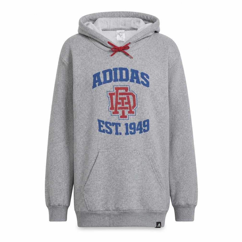Adidas Men's Grey Pullover Hoodie M Sports Graphic Fleece