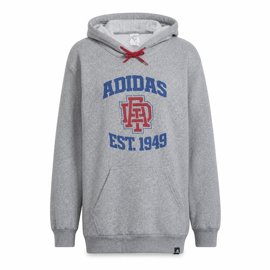 Adidas Men's Grey Pullover Hoodie M Sports Graphic Fleece