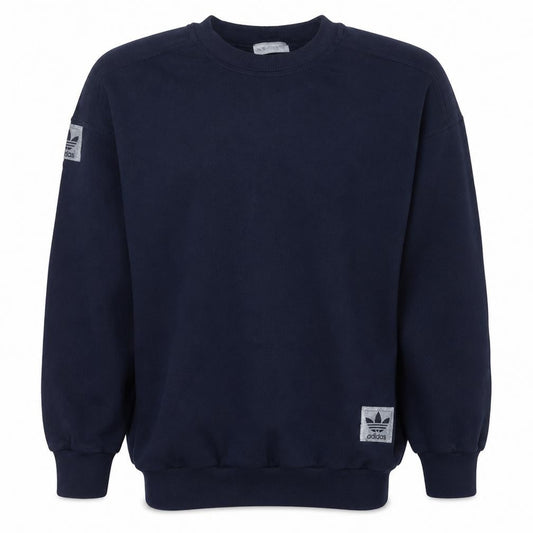 Adidas Mens Blue Crew Neck Sweatshirt L Regular Fit Vintage Logo