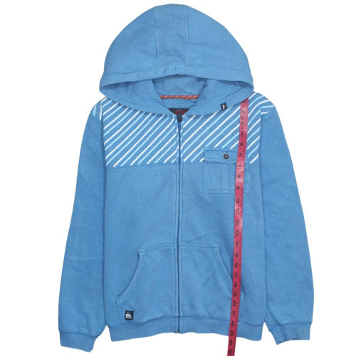 Quiksilver Boys Blue Full Zip Hoodie Size 16 Cotton Blend Casual