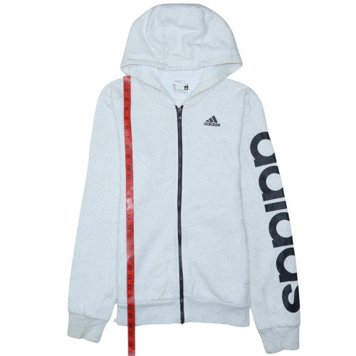 Adidas Women Grey Full Zip Hoodie Small Sport Essentials