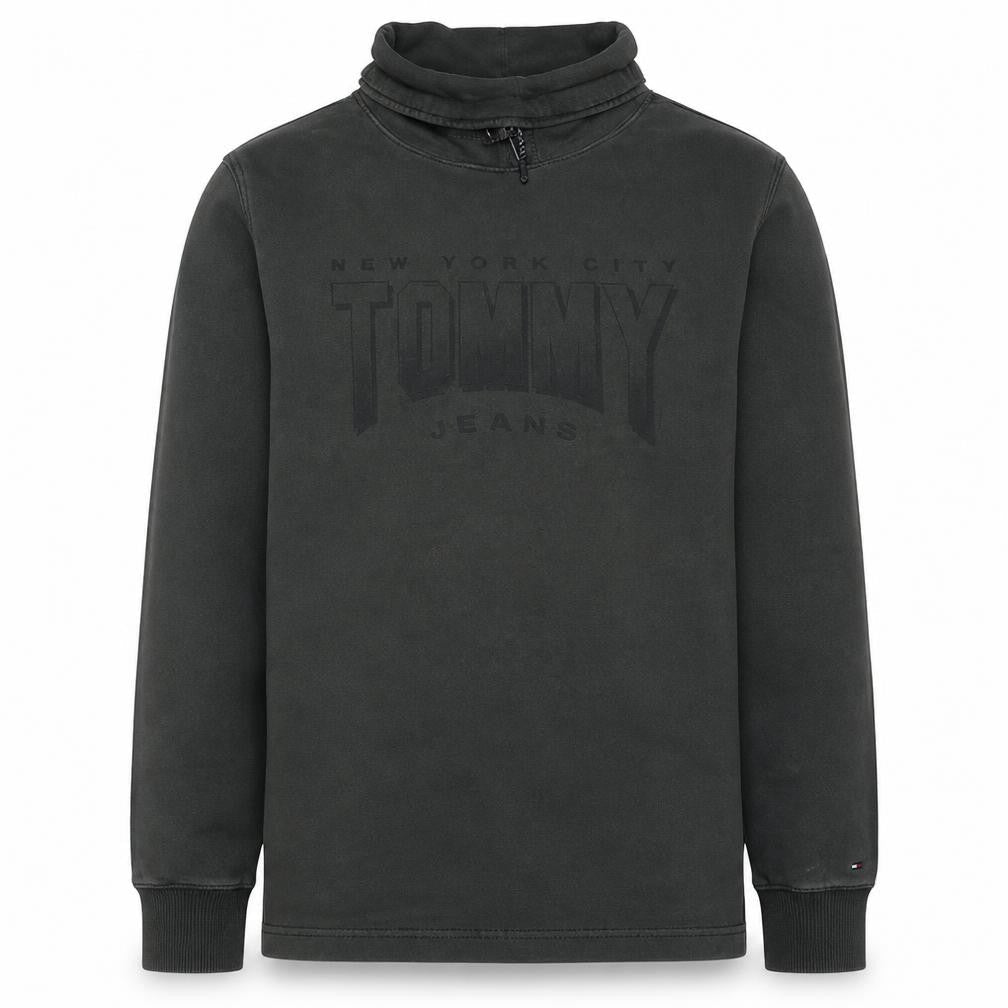 Tommy Jeans Men's Green L Sweatshirt with High Neck Graphic Print