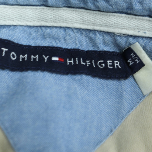 Tommy Hilfiger Men's Beige Long Sleeve Cotton Polo Shirt M